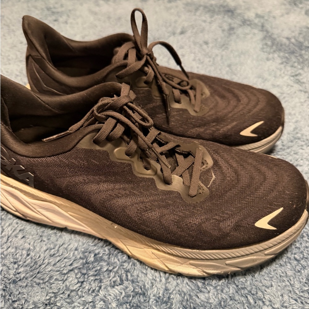 Hoka Black and White Athletic Shoes